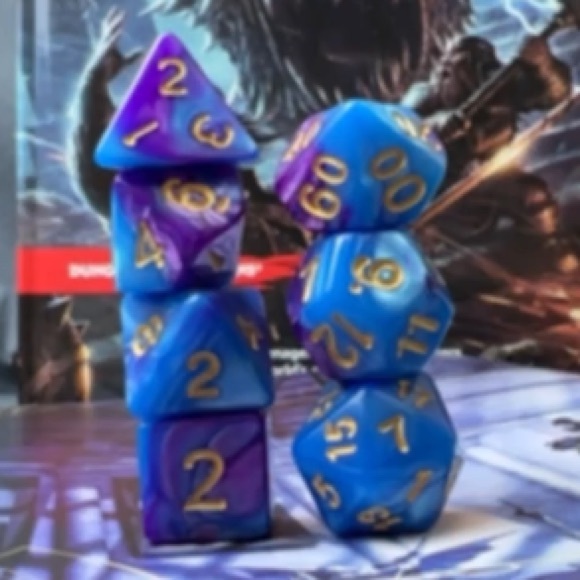 Game Dice in Two Tone Blue & Purple - Picture 5 of 5